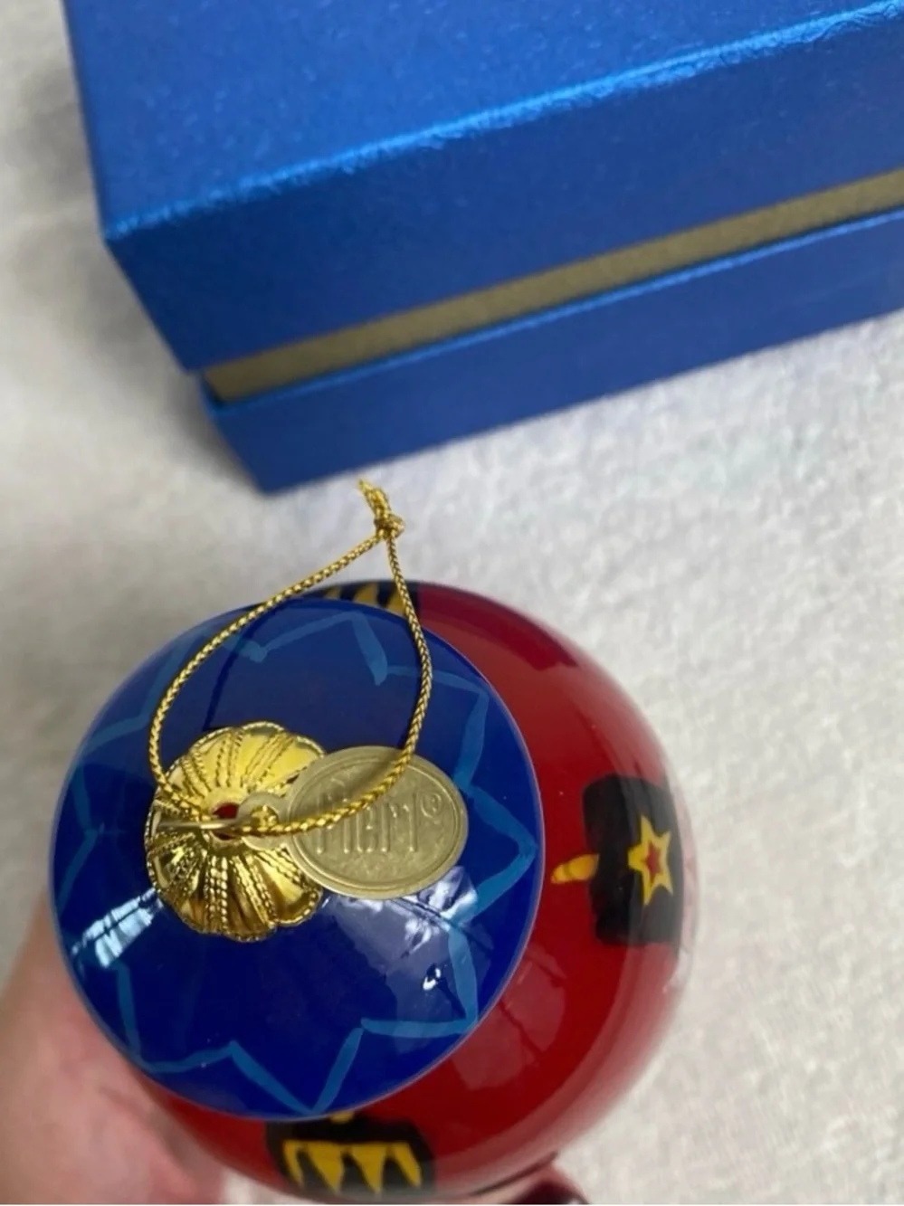 PIER 1 Christmas 2014 Red Nutcracker Glass Large Drop Ornament Glass Christmas